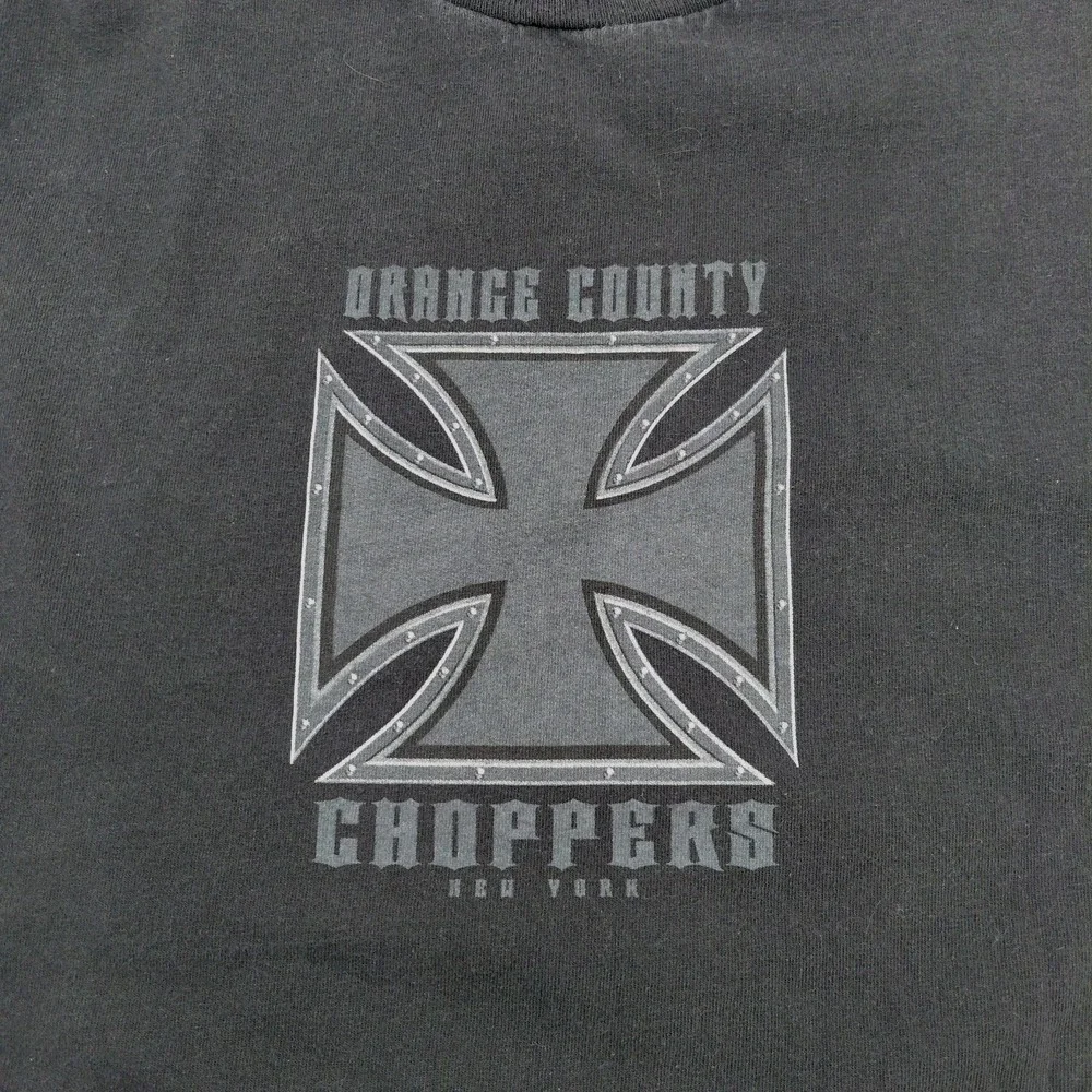 Vtg Y2K Orange County Choppers New York Tee Shirt Mens L Double Sided 2003 Black